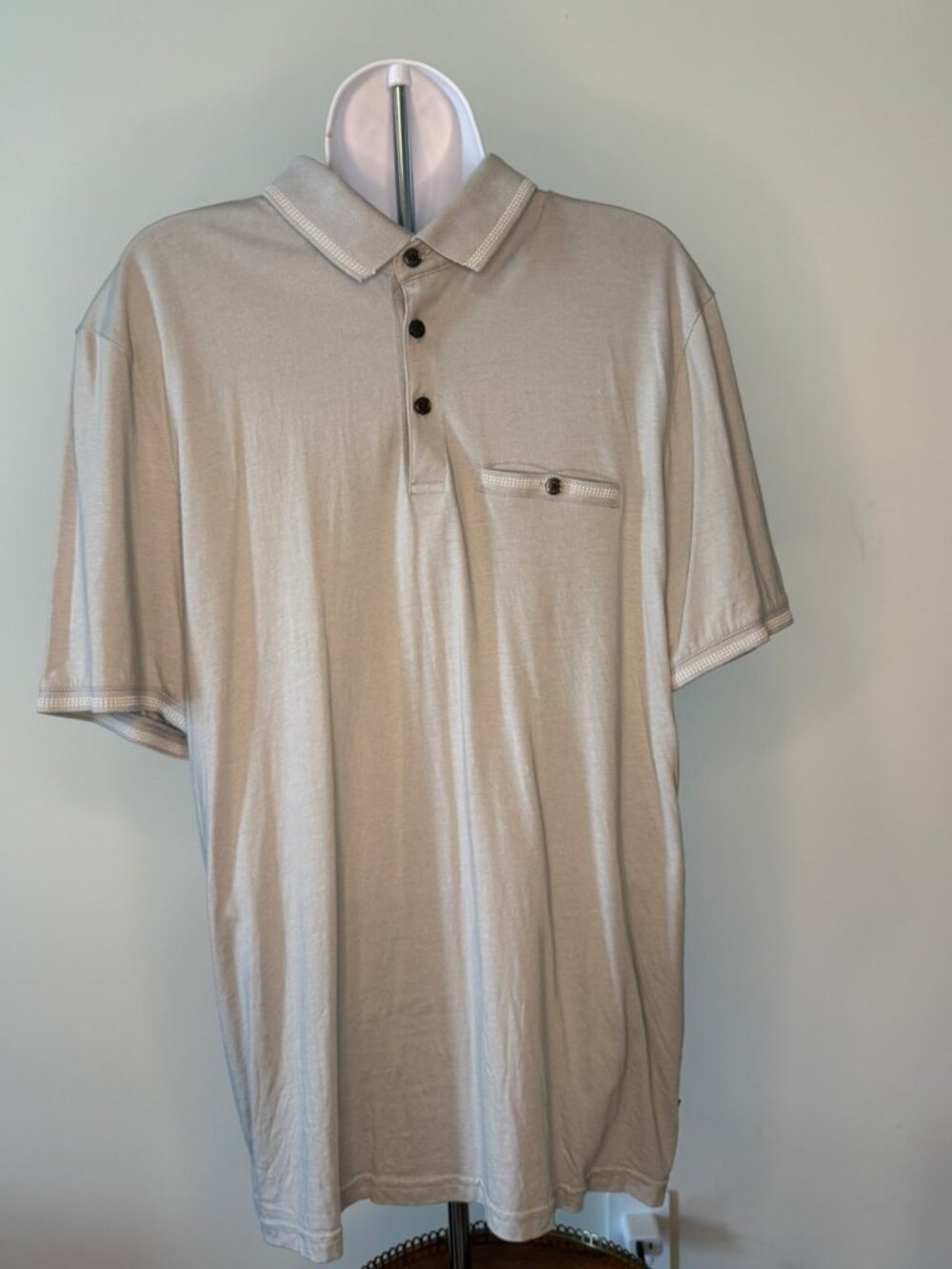 Ted Baker Light Gray/Blue Polo XL